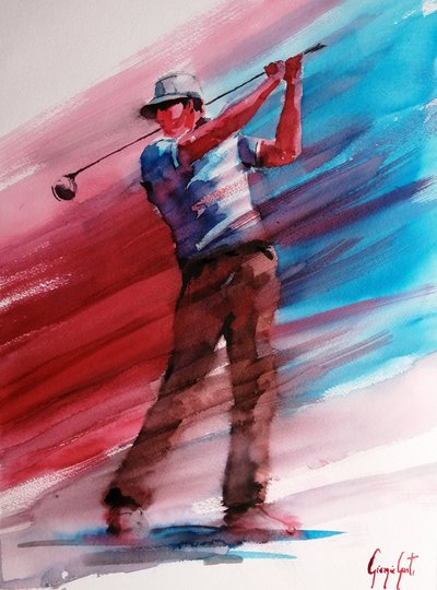 Dynamische golfswing door Giorgio Gosti