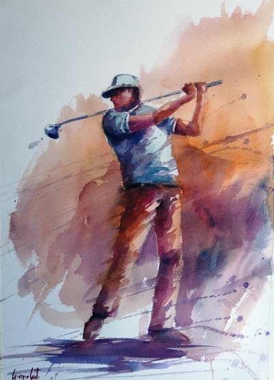 Dynamische golfswing door Giorgio Gosti