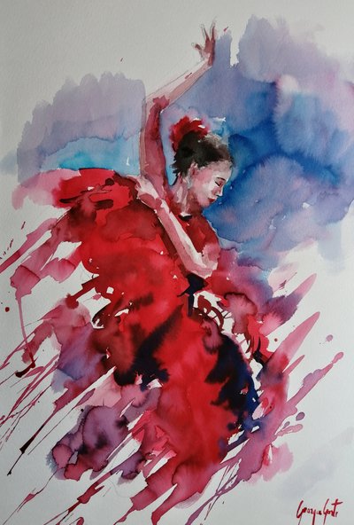 Gepassioneerde flamencodanseres door Giorgio Gosti