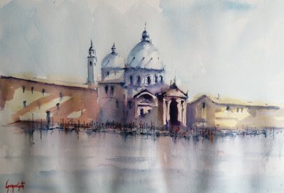Weerspiegeling van een Venetiaanse basiliek door Giorgio Gosti