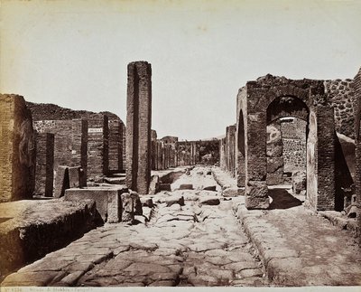 Structurele ruïnes langs de Strada di Stabia, op de archeologische site van Pompeii door Giorgio Sommer
