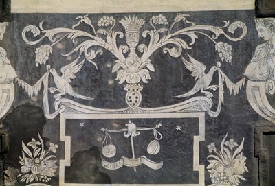 Allegorische figuren, Palazzo dei Cavalieri of Palazzo della Carovana, Piazza dei Cavalieri, Pisa, Toscane, Italië door Giorgio Vasari