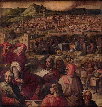 Arnolfo di Cambio toont het plan om Florence uit te breiden, 1563-1565 door Giorgio Vasari