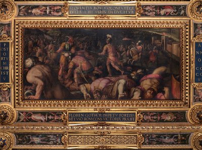 Nederlaag van Radagasio onder Fiesole door Giorgio Vasari