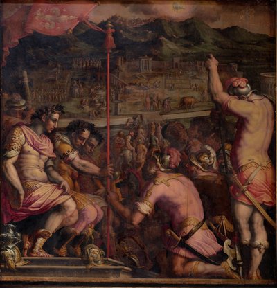 Stichting van Florentia, een Romeinse nederzetting, 1563-1565 door Giorgio Vasari