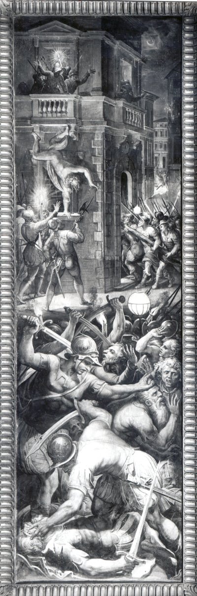 Bloedbad van Coligny en de Hugenoten, 1573 door Giorgio Vasari