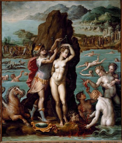 Perseus bevrijdt Andromeda door Giorgio Vasari