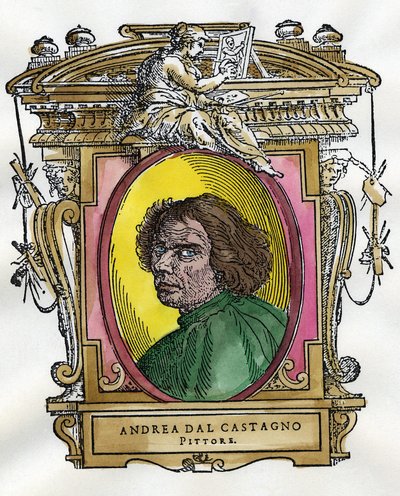 Portret van de schilder Andrea Del Castagno door Giorgio Vasari