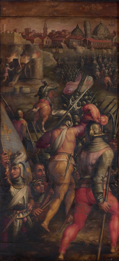 De Slag bij Barbagianni nabij Pisa, 1563-1565 door Giorgio Vasari
