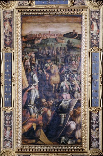 De Verovering van Casole van het plafond van de Salone dei Cinquecento, 1565 door Giorgio Vasari