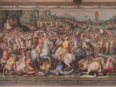 De nederlaag van de Pisanen bij de toren van San Vincenzo, uit de Salone dei Cinquecento, 1569 door Giorgio Vasari
