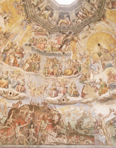 Het Laatste Oordeel, detail van de koepel van de Duomo, 1572-79 door Giorgio Vasari