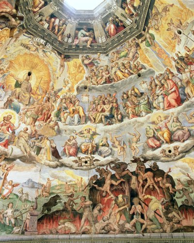 Het Laatste Oordeel, detail van de koepel van de Duomo, 1572-79 door Giorgio Vasari