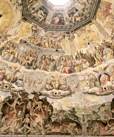 Het Laatste Oordeel, detail van de koepel van de Duomo, 1572-79 door Giorgio Vasari