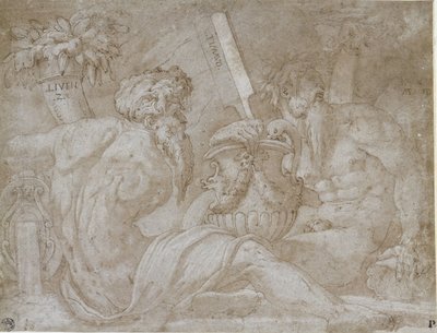 Drie riviergoden door Giorgio Vasari