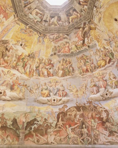 Het Laatste Oordeel, detail van de koepel van de Duomo door Giorgio and Zuccari Federico  Vasari