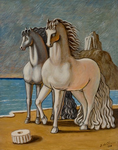 Oude Paarden door Giorgio de Chirico