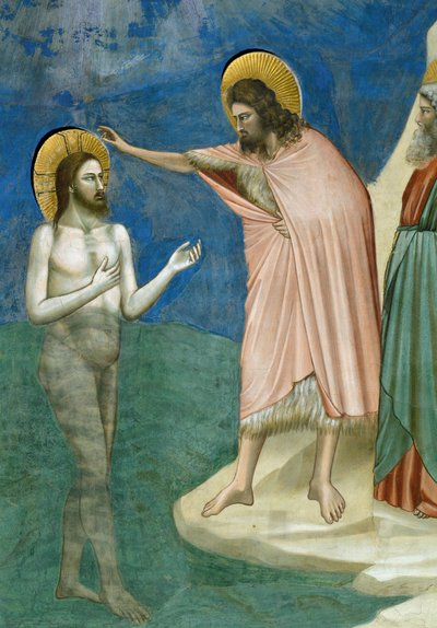 Doop van Christus, (detail) uit Leven en Passie van Christus, door Giotto door Giotto (c.1266 1337)