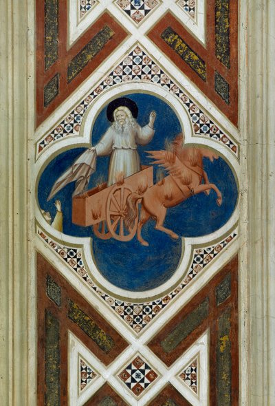 Elia wordt naar de hemel gebracht, Detail uit Leven en Passie van Christus, door Giotto door Giotto (c.1266 1337)