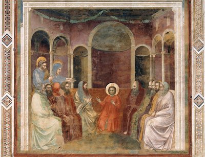 Jezus in de Tempel tussen de Doktoren (detail) door Giotto (c.1266 1337)