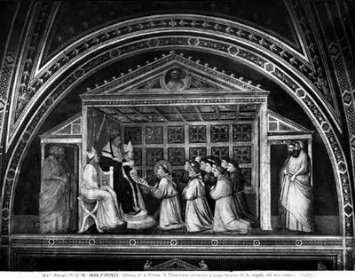 Paus Innocentius III keurt de Regel goed door Giotto (c.1266 1337)