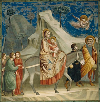De vlucht naar Egypte (detail) door Giotto (c.1266 1337)