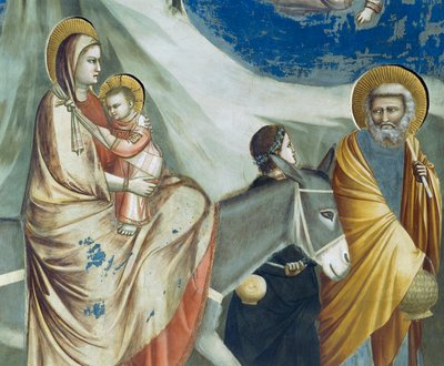 De Vlucht naar Egypte, (detail) uit Leven en Passie van Christus, door Giotto door Giotto (c.1266 1337)