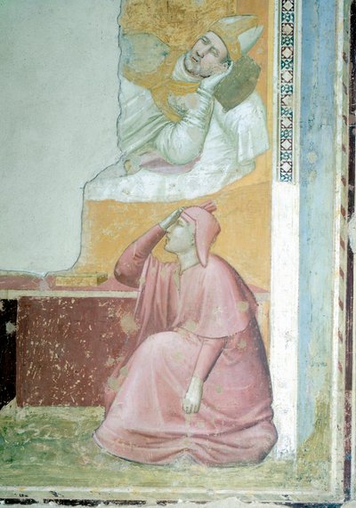 Verschijning van St. Franciscus aan Bisschop Guido van Assisi (detail) door Giotto (c.1266 1337)