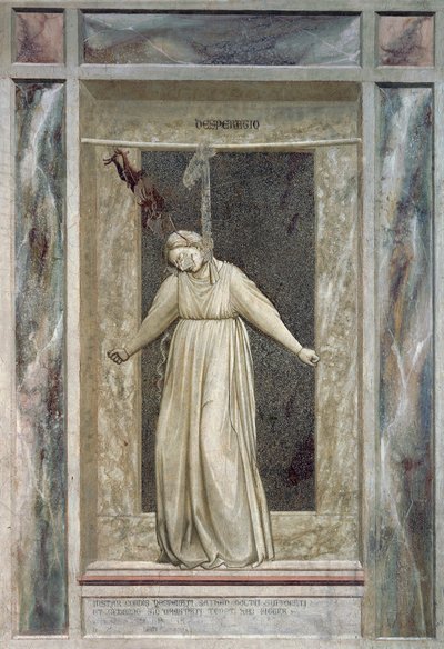 Wanhoop (detail) door Giotto (c.1266 1337)