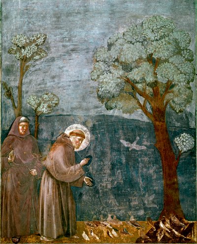 Episode uit het leven van Sint Franciscus van Assisi: De prediking tot de vogels door Giotto (c.1266 1337)