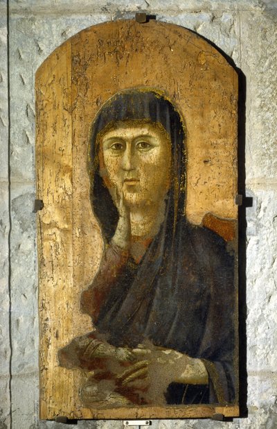 Madonna. Portret van de Maagd op een gouden achtergrond. Schilderij door Giotto di Bondone (1267? -1337), rond 1290. Tempera op hout. Afmetingen: 81,5 x 41 cm. Borgo San Lorenzo, Pieve. door Giotto (c.1266 1337)