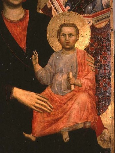 Christuskind van de Madonna en Kind op de Troon door Giotto di Bondone