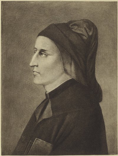 Dante Alighieri (fotogravure) door Giotto di Bondone