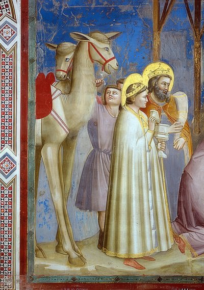 De Aanbidding der Koningen (detail) door Giotto di Bondone