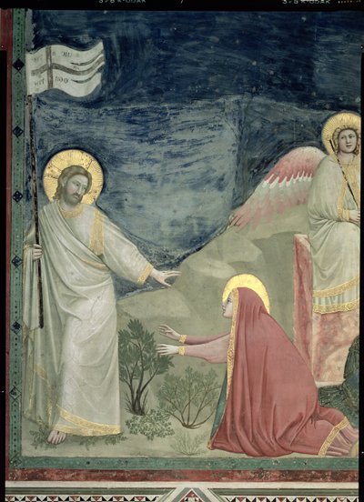 Noli me Tangere, detail van Christus en Maria Magdalena, ca. 1305 door Giotto di Bondone