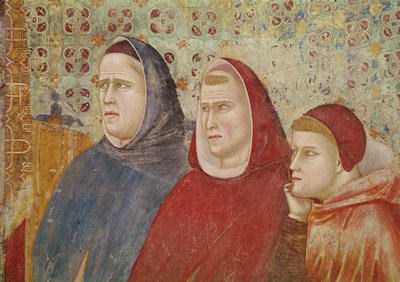 Sint Franciscus preekt een preek voor paus Honorius III (detail), ca. 1297-99 door Giotto di Bondone