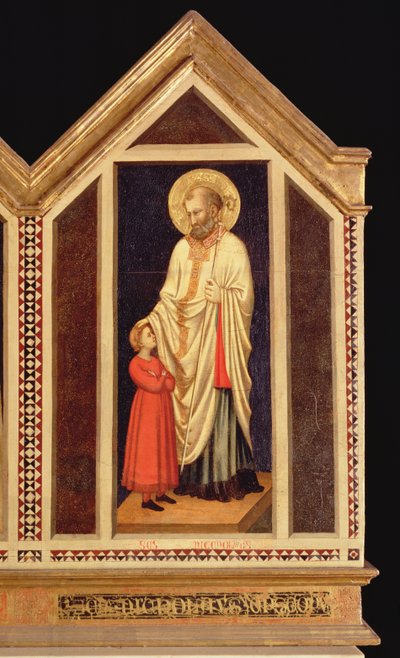 St. Nicolaas, uit de St. Reparata polyptiek (detail) door Giotto di Bondone