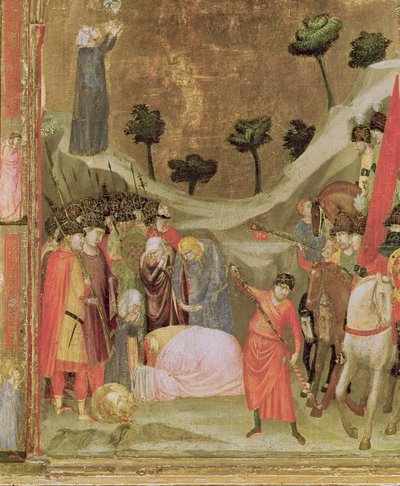 Het martelaarschap van St. Paul, rechterpaneel van het Stefaneschi-drieluik, ca.1320 (tempera op paneel) (detail) door Giotto di Bondone