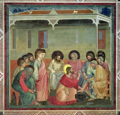 Christus wast de voeten van de discipelen, c.1305 (na restauratie) door Giotto di Bondone