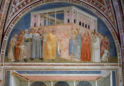 St. Franciscus doet afstand van zijn wereldse goederen, uit de Bardi-kapel, c.1320 door Giotto di Bondone