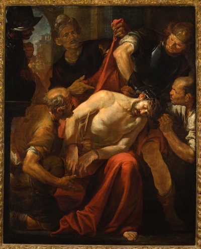 Christus gekroond met doornen (Bespotte Christus) door Giovacchino Assereto