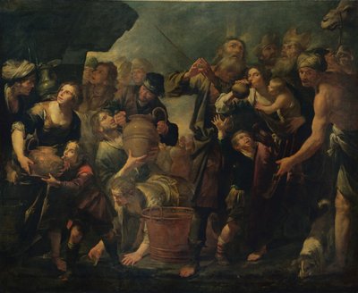 Mozes die Water uit de Rots Haalt door Giovacchino Assereto