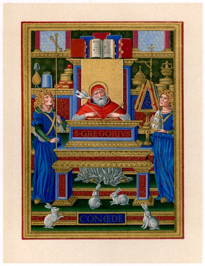St. Gregorius de Grote ontvangt inspiratie van de Heilige Geest, ca. 1490 door Giovan Pietro Birago