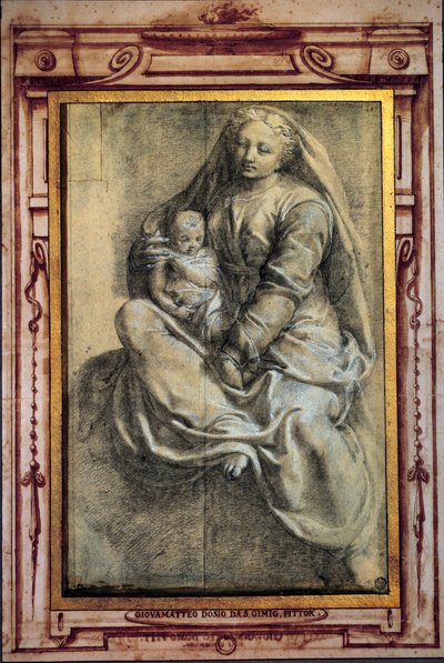 Maagd en Kind Lavis door Giovanni Antonio Dosi (1533-1610) 16e eeuw Zon. 0,43x0,28 m Parijs, Musée du Louvre door Giovanantonio Dosio