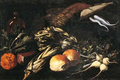 Stilleven met groenten door Giovanni Battista Ruoppolo or Ruopolo
