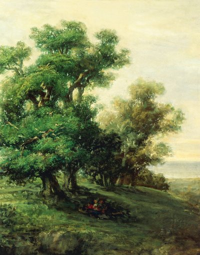 Landschap (detail) door Giovanni Carnovali
