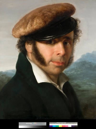 Portret van de Italiaanse schilder Pietro Ronzoni (1781-1862) door Giovanni (1804 1873) Carnovali