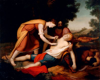 Erminia behandelt Tancred door Giovanni (1826 1903) Costa