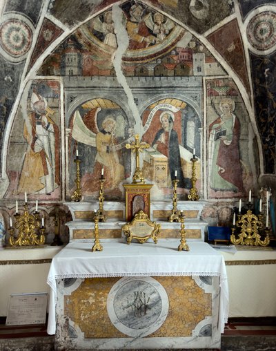 De Annunciatie, Kapel van de Annunciatie, ca. 1470 (fresco) door Giovanni (attr. to) Baleison