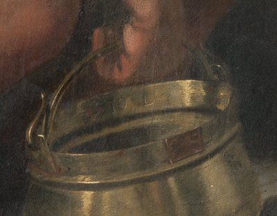 Kruisiging, detail (fresco overgebracht op paneel) (detail) door Giovanni (fl.1537 d.c.1570) Fratino